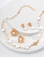 925 Sterling Silver Pearl and Cubic Zirconia Floral Drop Earrings
