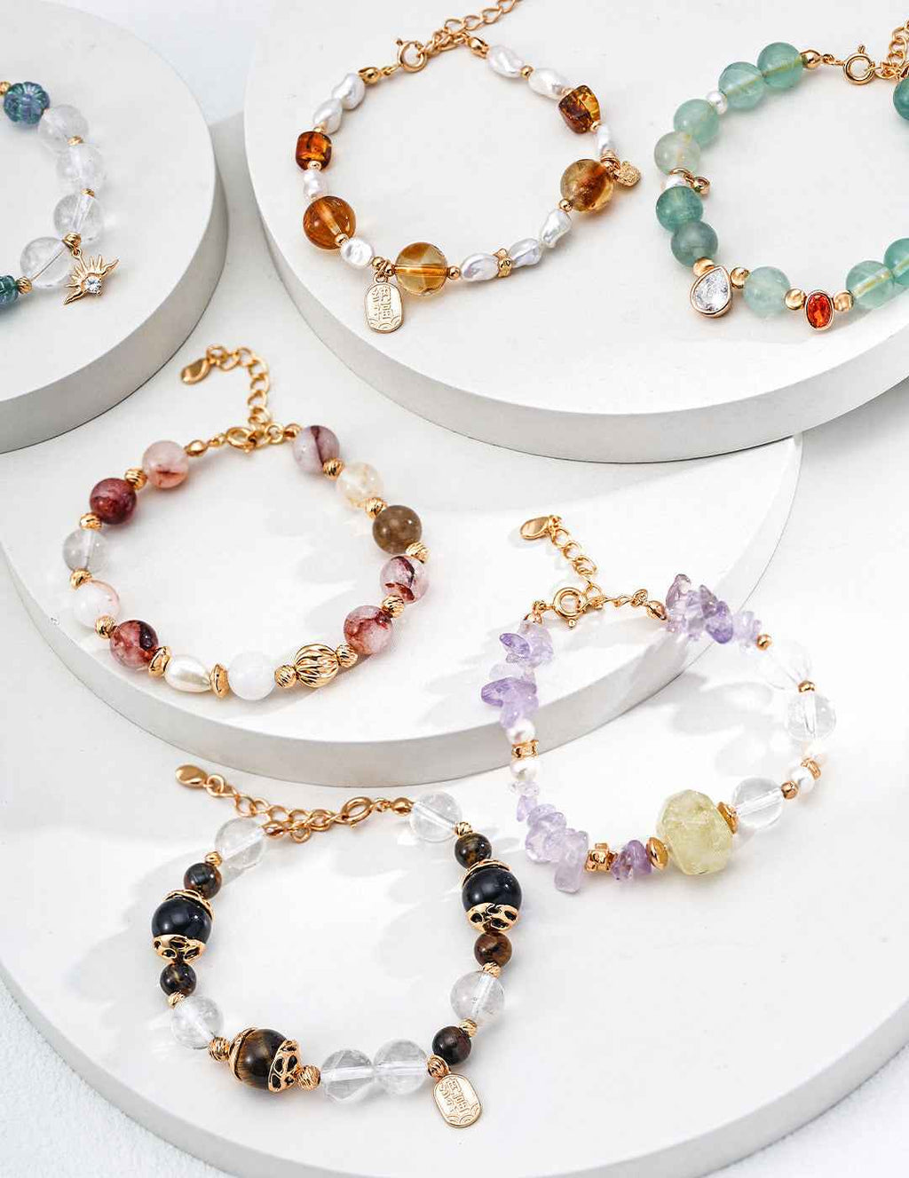 925 Sterling Silver Citrine and Amethyst Bracelet