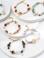 925 Sterling Silver Citrine and Amethyst Bracelet