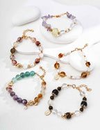 925 Sterling Silver Citrine and Amethyst Bracelet