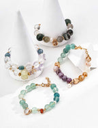 925 Sterling Silver Citrine and Amethyst Bracelet