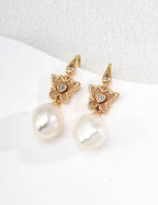 925 sterling silver drop earrings in vintage gold