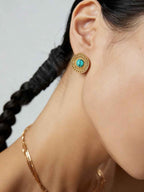 925 sterling silver stud earrings worn on model