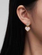 925 sterling silver drop earrings worn on model