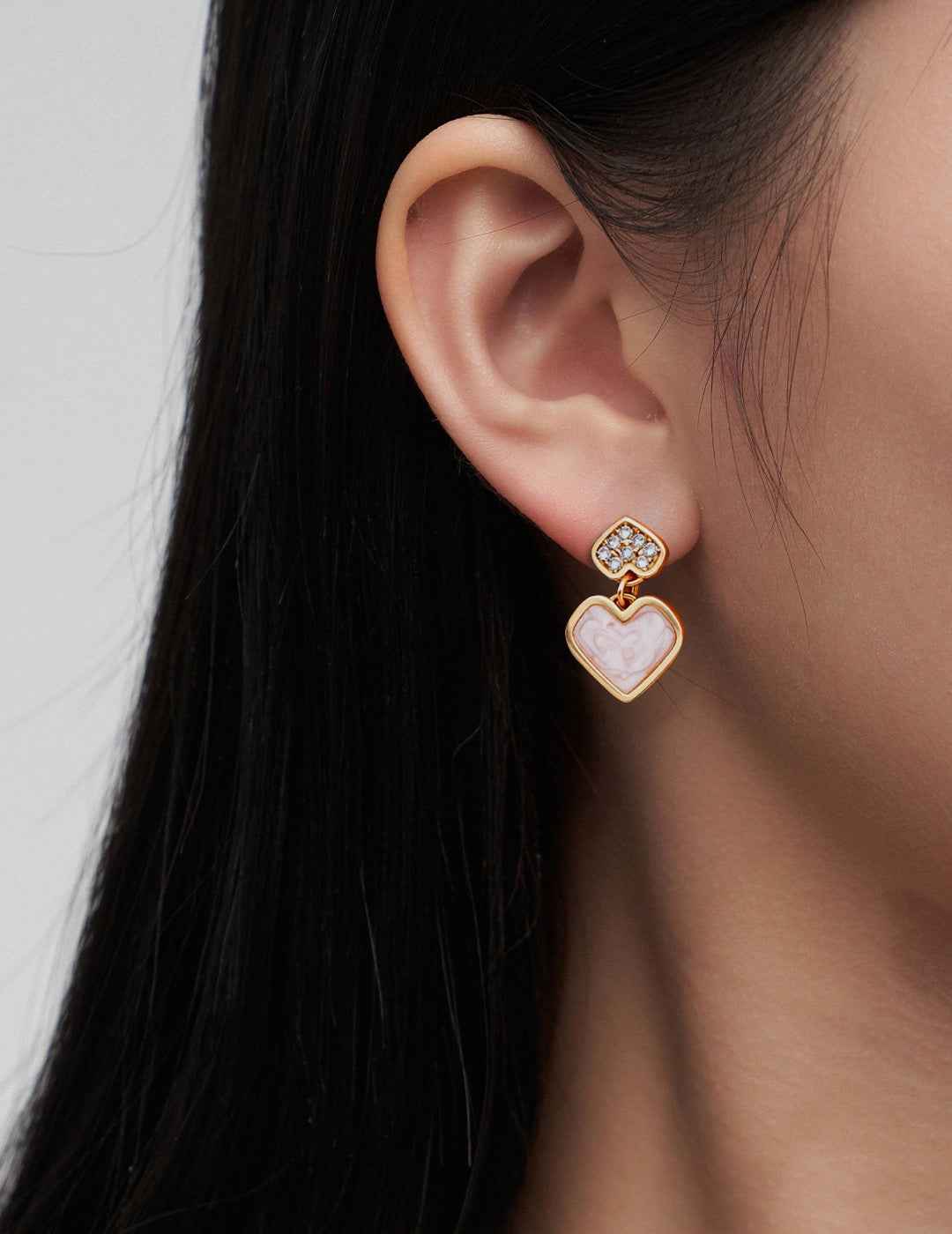 925 sterling silver drop earrings worn on model