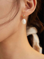 925 sterling silver baroque pearl drop earrings, both tone variants shown