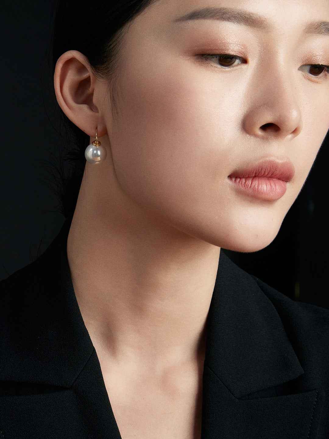 925 sterling silver hoop earrings worn on model