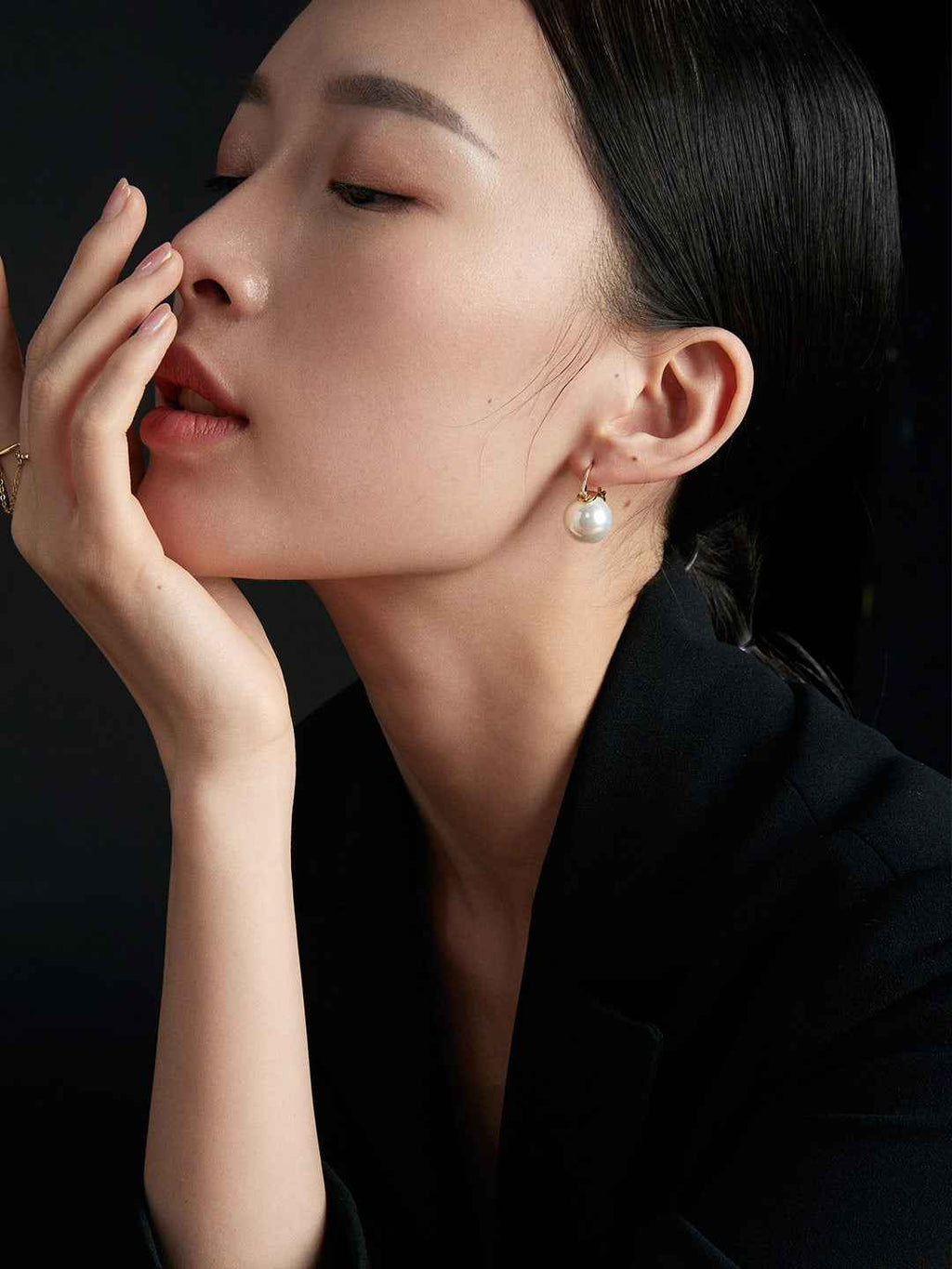 925 sterling silver hoop earrings, side view