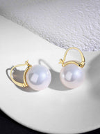 925 sterling silver hoop earrings, front view