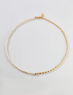 925 Sterling Silver Natural Pearl Necklace - Silver
