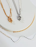 925 Sterling Silver Natural Pearl Necklace - Silver
