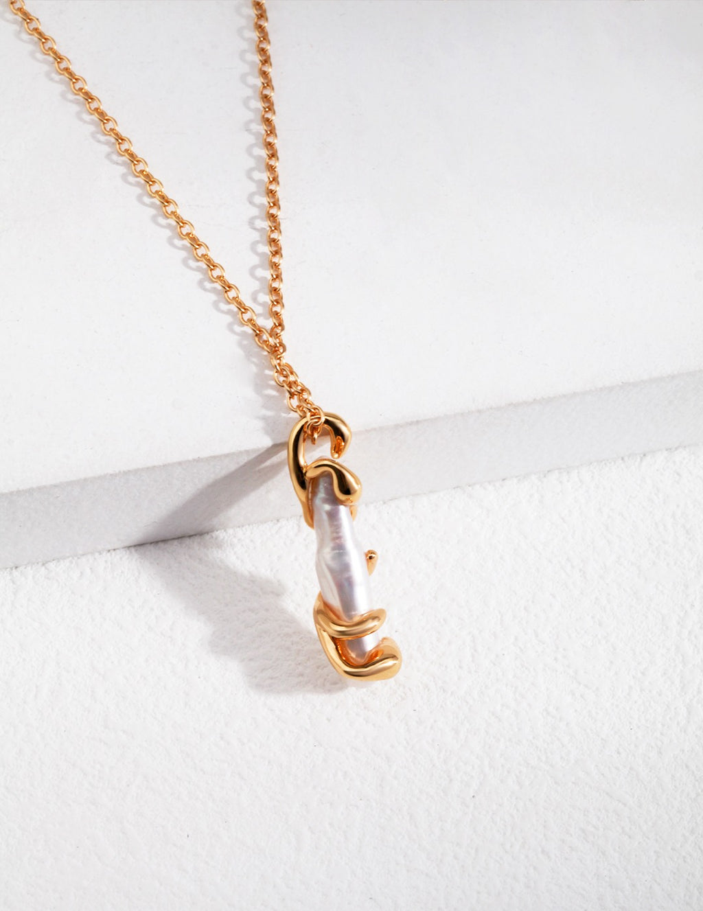 925 Sterling Silver Natural Pearl Necklace - Silver