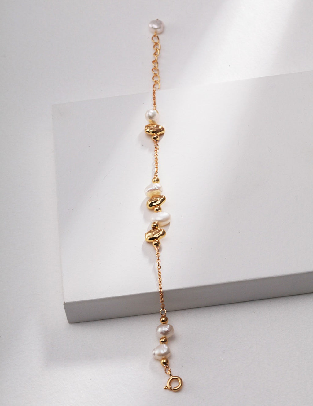 925 Sterling Silver Natural Pearl Bracelet - Silver