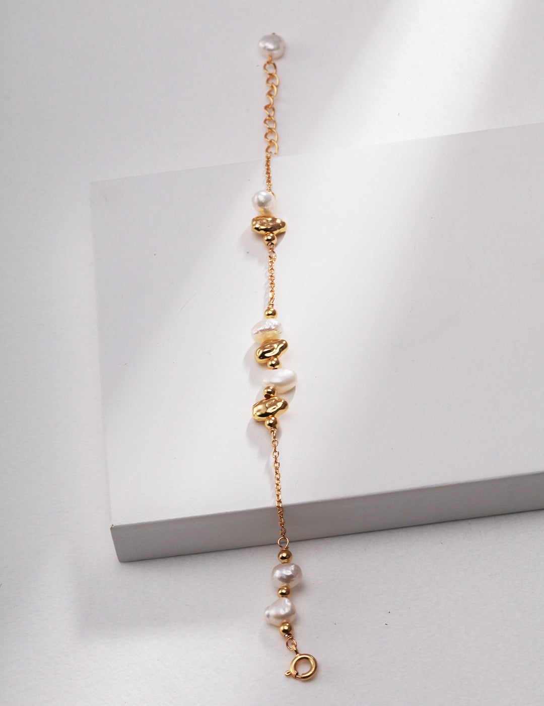 925 Sterling Silver Natural Pearl Bracelet - Silver