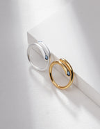 925 Sterling Silver Star 宝蓝石 Ring - Silver