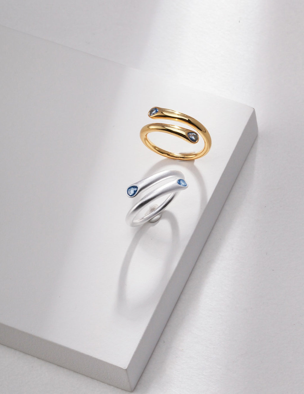 925 Sterling Silver Star 宝蓝石 Ring - Silver