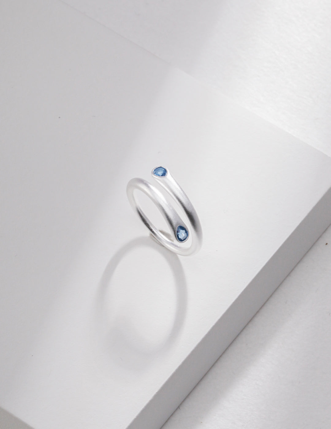 925 Sterling Silver Star 宝蓝石 Ring - Silver