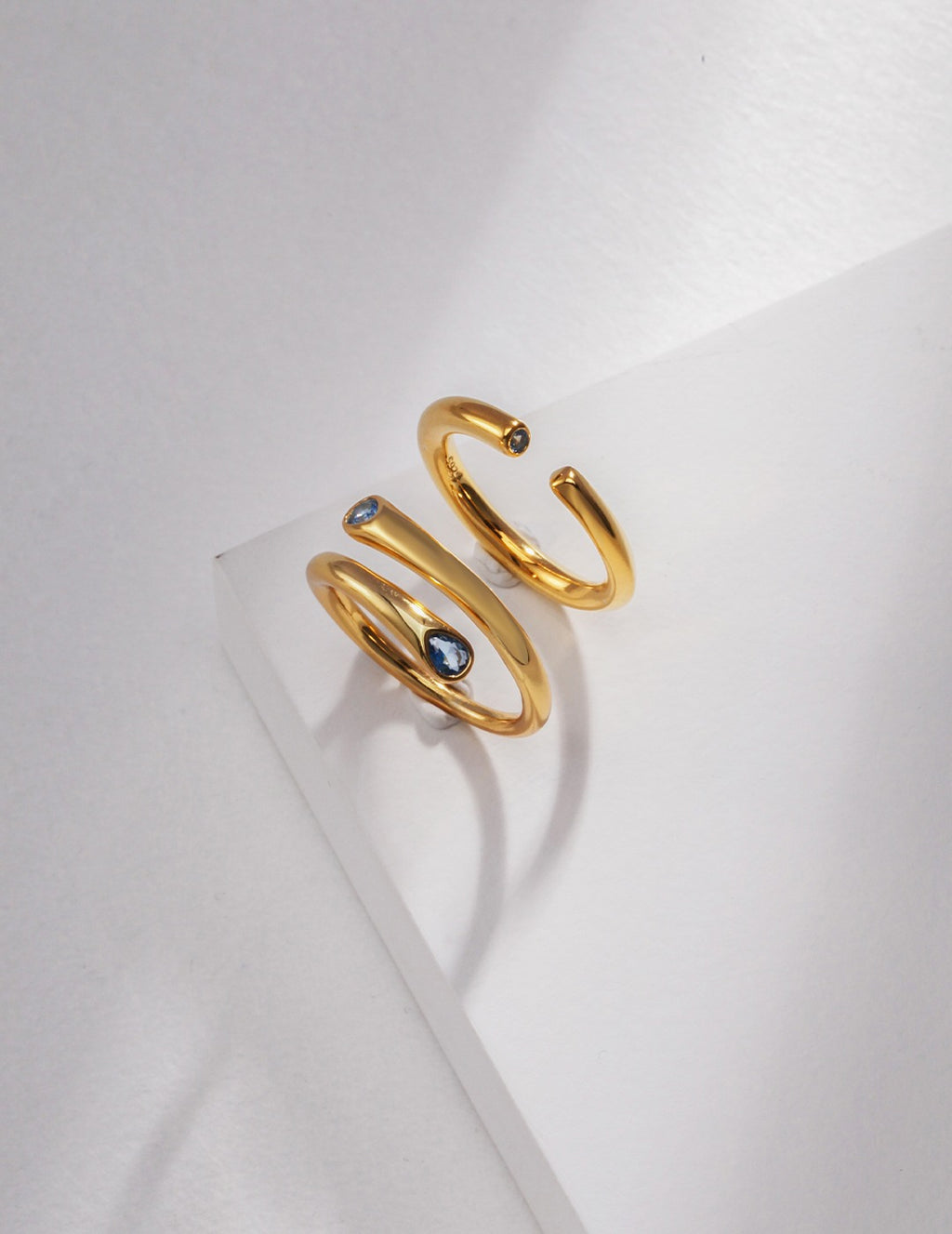 925 Sterling Silver Star 宝蓝石 Ring - Silver