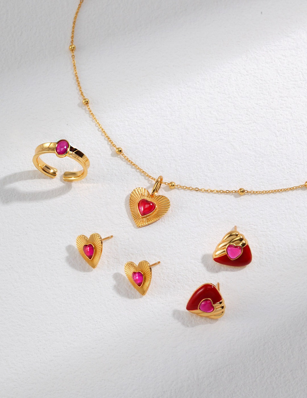 925 Sterling Silver Heart Cubic Zirconia Necklace - Silver