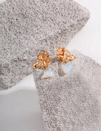 925 Sterling Silver Opal Earrings - Silver