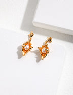 925 sterling silver stud earrings in vintage gold