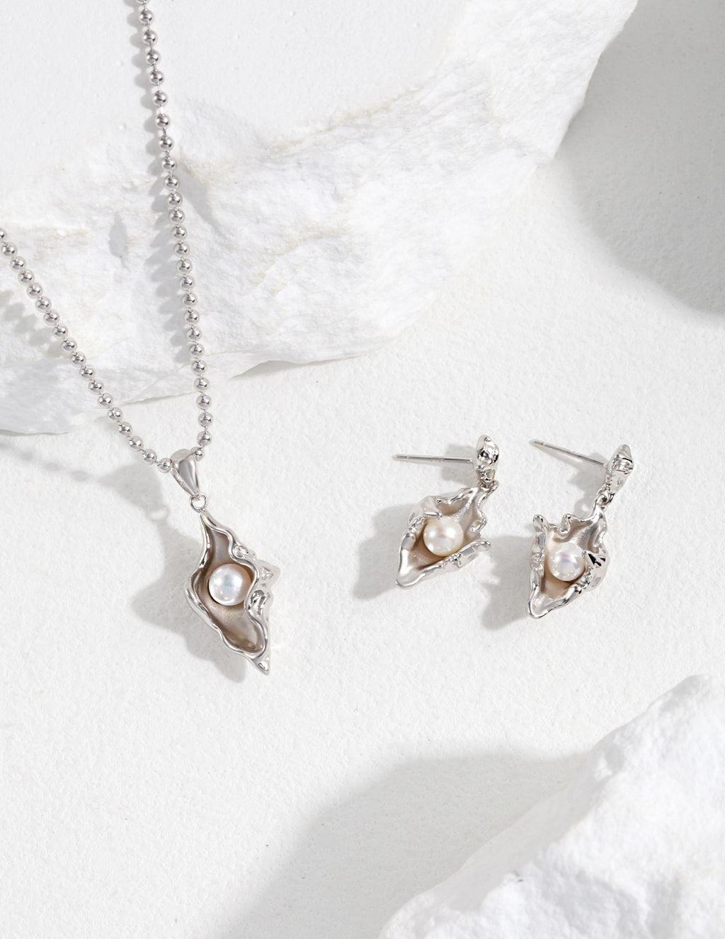 Close-up of 925 sterling silver stud earrings