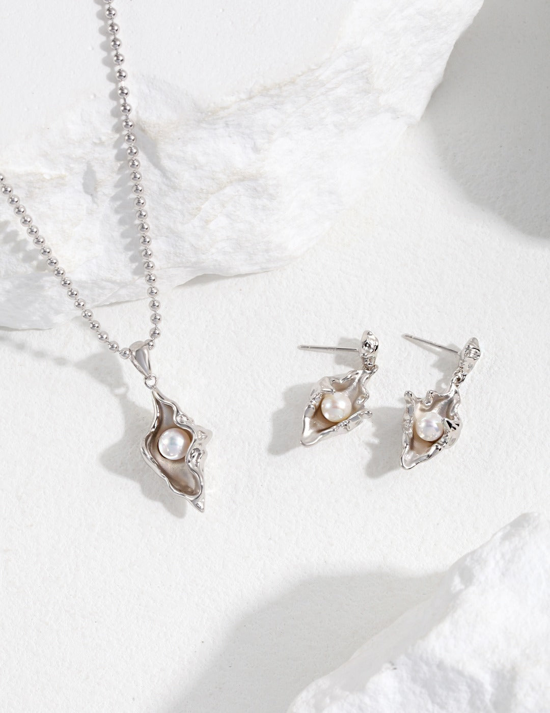 Close-up of 925 sterling silver stud earrings