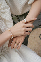 925 Sterling Silver Natural Pearl Bracelet - Silver