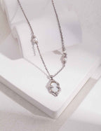 925 sterling silver pendant necklace, side view