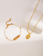 925 Sterling Silver Natural Pearl and Cubic Zirconia Bracelet - Silver