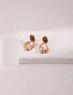 925 Sterling Silver Tiger’s Eye and Natural Pearl Earrings - Silver