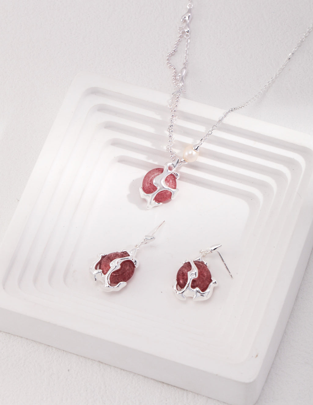 Close-up of 925 sterling silver pendant necklace