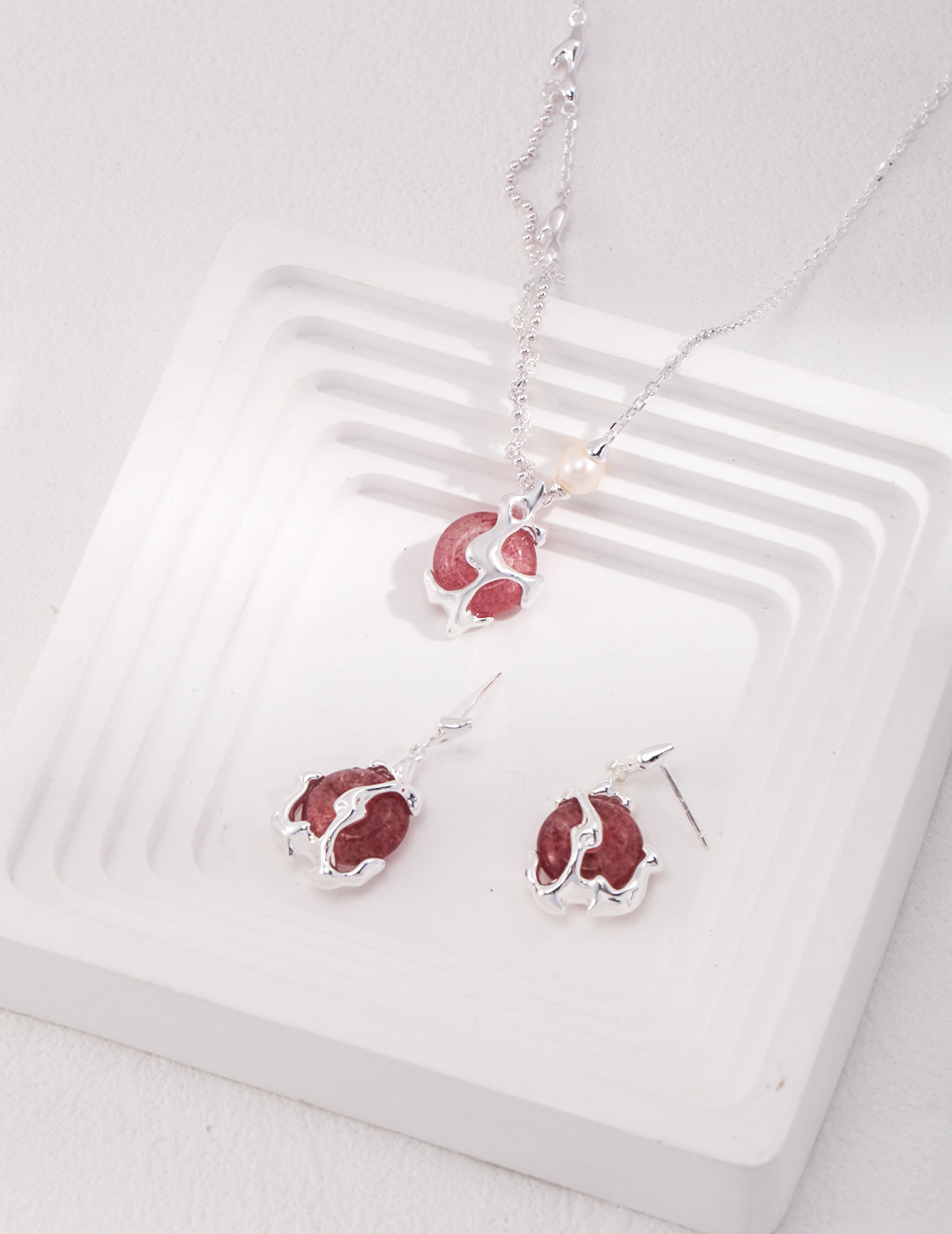 Close-up of 925 sterling silver pendant necklace