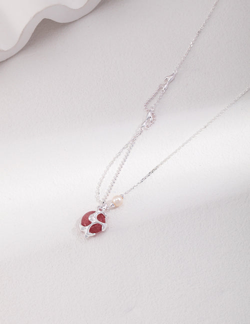 925 sterling silver pendant necklace, front view