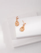 925 Sterling Silver Teardrop Natural Pearl and Cubic Zirconia Earrings - Silver