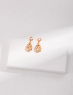 925 Sterling Silver Teardrop Natural Pearl and Cubic Zirconia Earrings - Silver