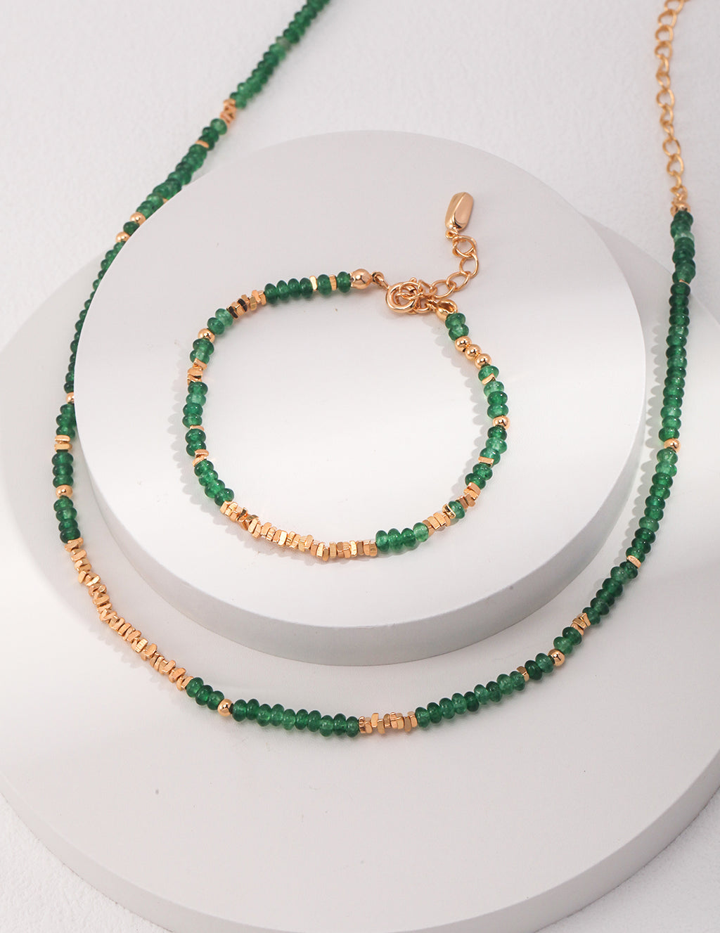 925 Sterling Silver Synthetic Emerald Bracelet - Silver