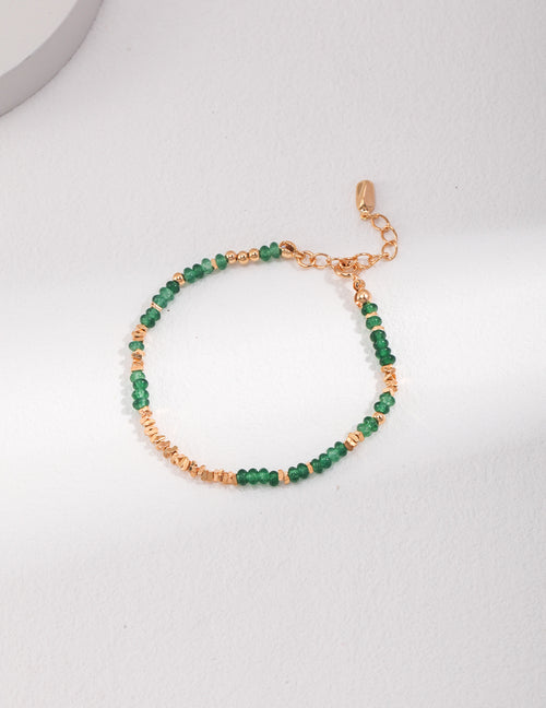 925 Sterling Silver Synthetic Emerald Bracelet - Silver