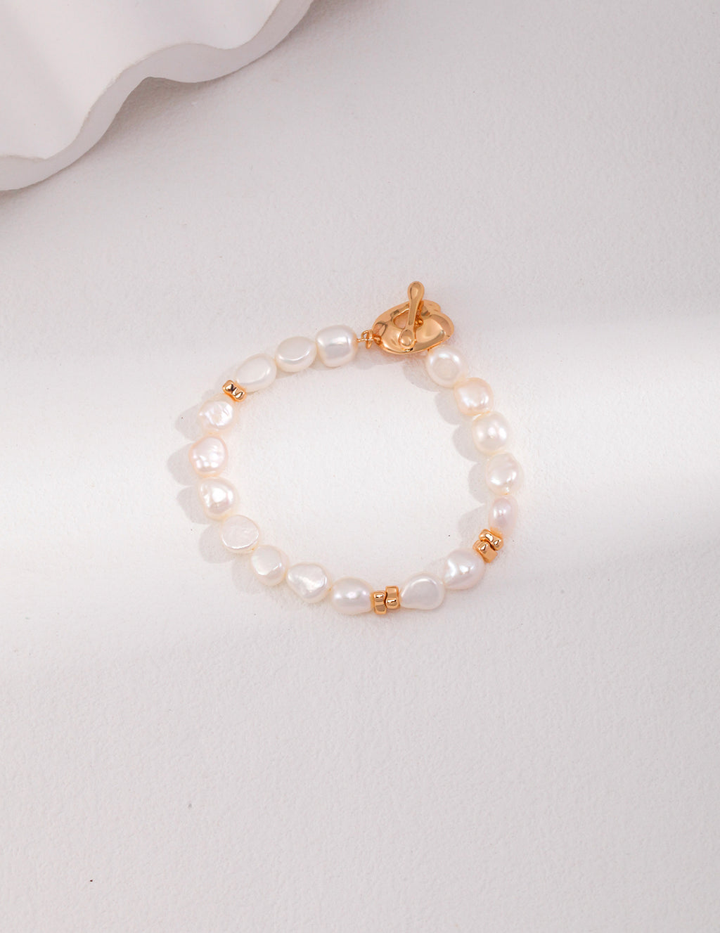 925 Sterling Silver Natural Pearl Bracelet - Silver