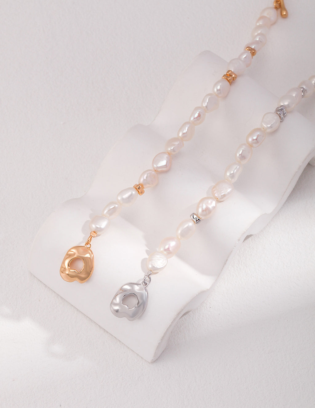 925 Sterling Silver Natural Pearl Bracelet - Silver