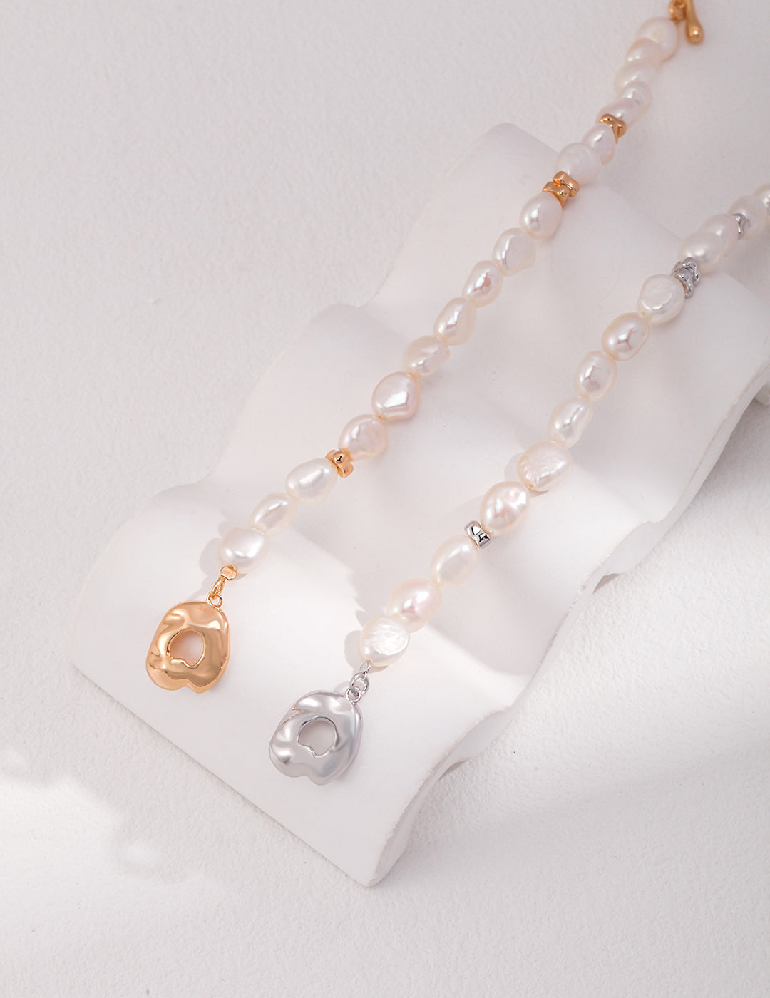 925 Sterling Silver Natural Pearl Bracelet - Silver