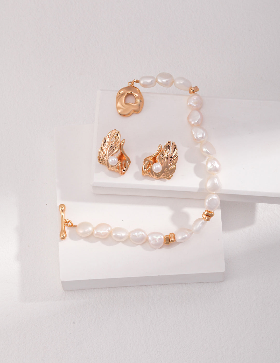 925 Sterling Silver Natural Pearl Bracelet - Silver