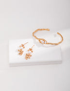 925 Sterling Silver Natural Pearl Bangle - Silver