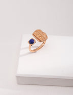 925 Sterling Silver Natural Lapis Lazuli Ring - Silver