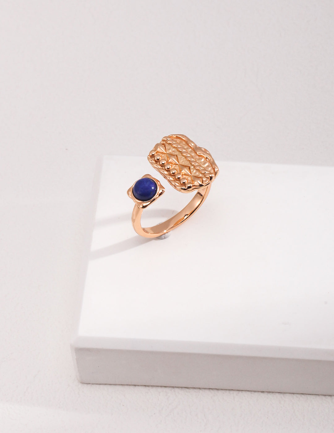 925 Sterling Silver Natural Lapis Lazuli Ring - Silver