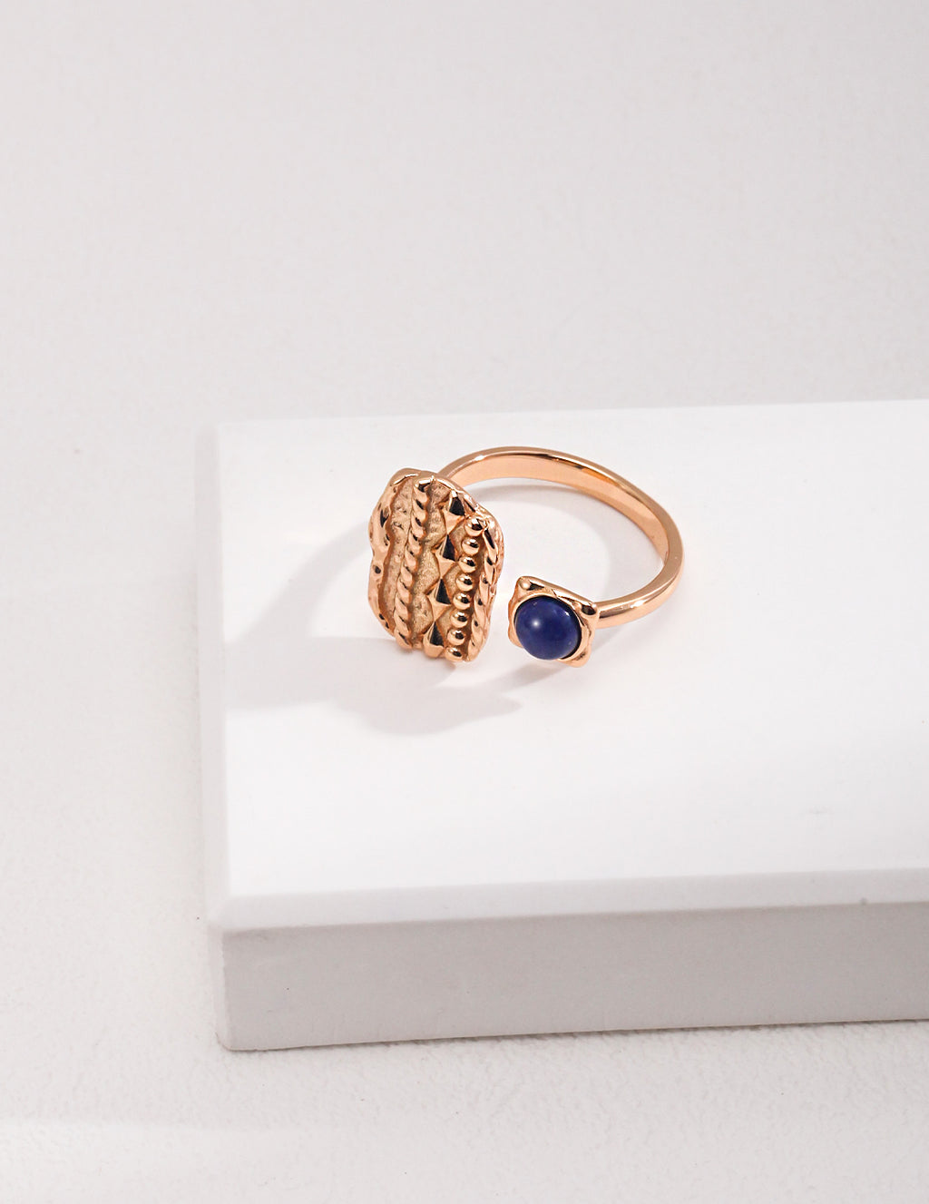 925 Sterling Silver Natural Lapis Lazuli Ring - Silver