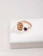 925 Sterling Silver Natural Lapis Lazuli Ring - Silver