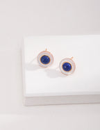 925 Sterling Silver Lapis Lazuli and 白母贝 Earrings - Silver