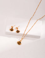 925 Sterling Silver Natural Tiger’s Eye Earrings - Vintage Gold