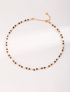 925 Sterling Silver Pearl, Mother of Pearl and Tiger’s Eye Necklace